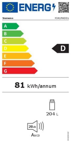  Siemens KI41RADD1 Energieeffizienzklasse