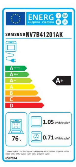 Samsung NV7B41201AK/U3 Energieeffizienzklasse Samsung NV7B41201AK/U3 Energieeffizienzklasse