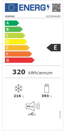 Hisense RQ758N4SAFE Energieeffizienzklasse Hisense RQ758N4SAFE Energieeffizienzklasse