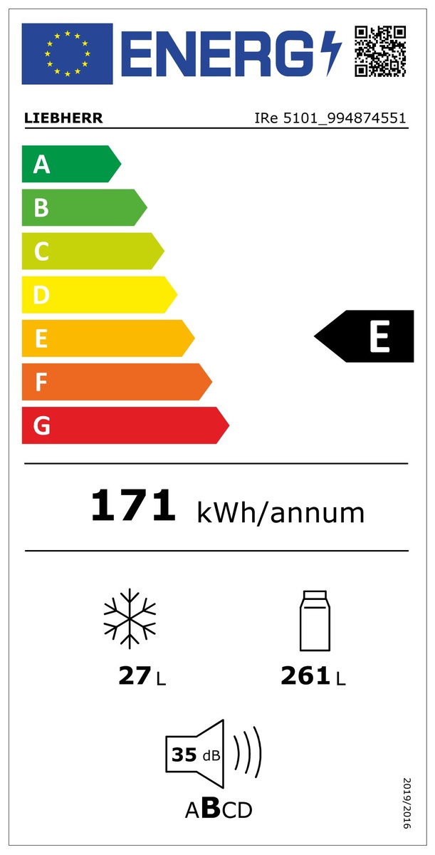 LIEBHERR IRe 5101 RHD Einbaukühlschrank 60 cm (EU-Norm) Energieeffizienzklasse LIEBHERR IRe 5101 RHD Einbaukühlschrank 60 cm (EU-Norm) Energieeffizienzklasse