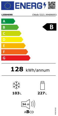  LIEBHERR CNbdb 5223-20 Kühl-Gefrierkombinationen Energieeffizienzklasse