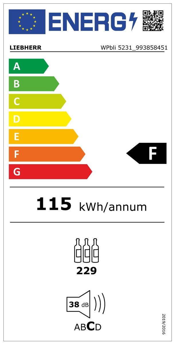  LIEBHERR WPbli 5231 Weinkühlschrank Freistehend Energieeffizienzklasse