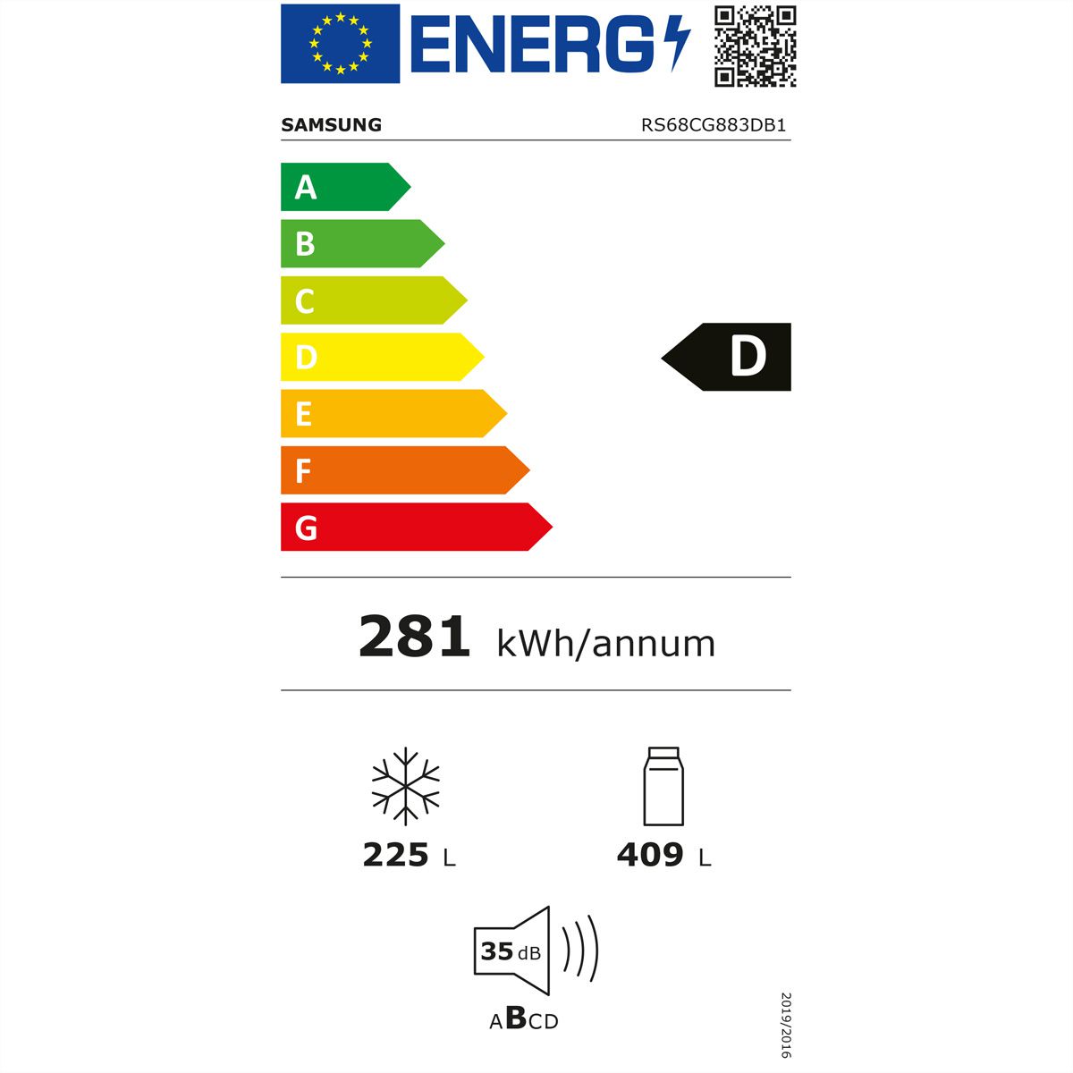 Samsung RS68CG883DB1WS Energieeffizienzklasse Samsung RS68CG883DB1WS Energieeffizienzklasse