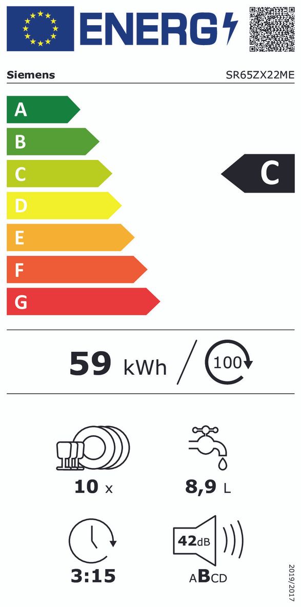 Siemens SR65ZX22ME Energieeffizienzklasse Siemens SR65ZX22ME Energieeffizienzklasse