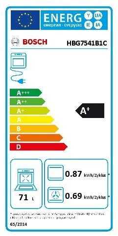  Bosch HBG7541B1C Energieeffizienzklasse