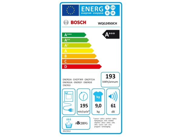  Bosch WQG2450JCH Energieeffizienzklasse