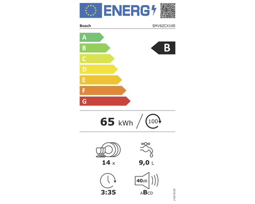 Bosch SMV6ZCX10E Energieeffizienzklasse Bosch SMV6ZCX10E Energieeffizienzklasse