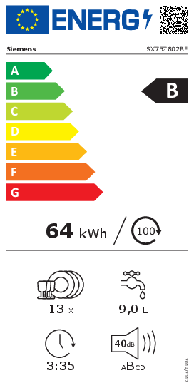 Siemens StudioLine SN75Z802BE IQ500 Energieeffizienzklasse Siemens StudioLine SN75Z802BE IQ500 Energieeffizienzklasse