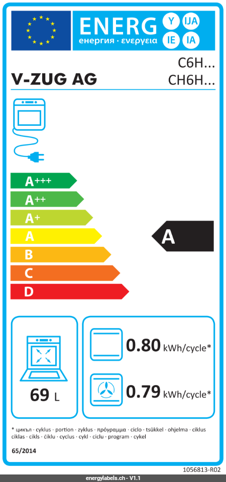 V-ZUG Combair V600 7UH 2203300003 Energieeffizienzklasse V-ZUG Combair V600 7UH 2203300003 Energieeffizienzklasse