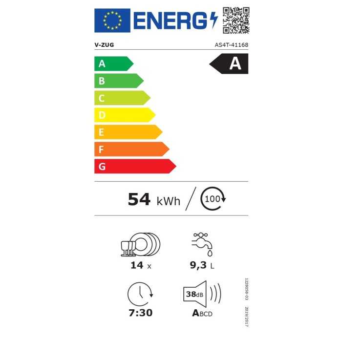 V-ZUG AdoraSpülen V4000 VGB 4116800002 Energieeffizienzklasse V-ZUG AdoraSpülen V4000 VGB 4116800002 Energieeffizienzklasse