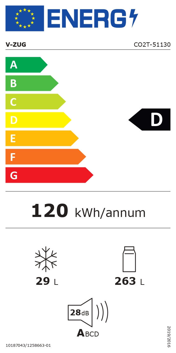 V-ZUG Cooler V2000 178GI rechts 5113000000 Energieeffizienzklasse V-ZUG Cooler V2000 178GI rechts 5113000000 Energieeffizienzklasse