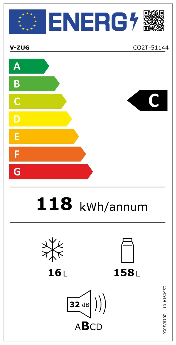 V-ZUG Cooler V2000 122KG 5114400001 Energieeffizienzklasse V-ZUG Cooler V2000 122KG 5114400001 Energieeffizienzklasse