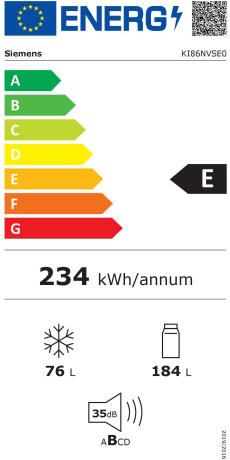 Siemens KI86NVSE0 Energieeffizienzklasse Siemens KI86NVSE0 Energieeffizienzklasse