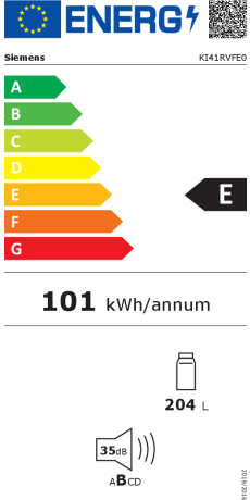 Siemens KI41RVFE0 Energieeffizienzklasse Siemens KI41RVFE0 Energieeffizienzklasse