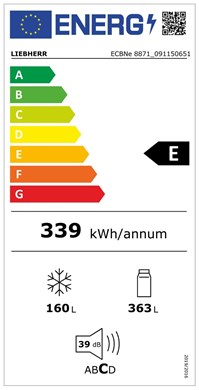 LIEBHERR ECBNe 8871 Réfrigérateurs encastrables 91 cm (UE Norme) Energieeffizienzklasse LIEBHERR ECBNe 8871 Réfrigérateurs encastrables 91 cm (UE Norme) Energieeffizienzklasse