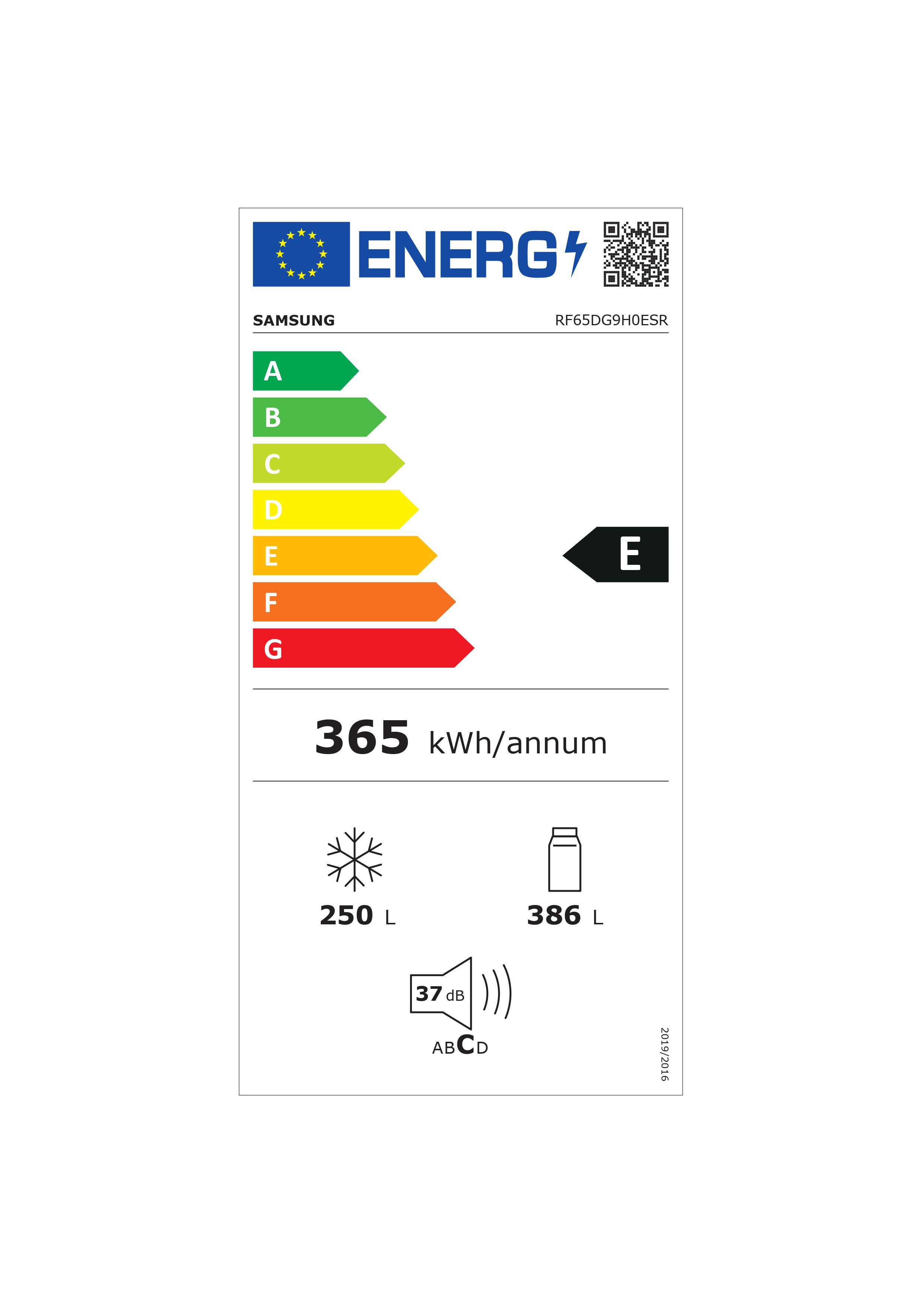 Samsung RF65DG9H0ESREF Energieeffizienzklasse
