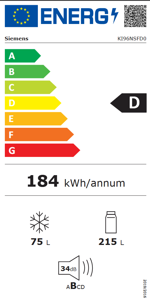  Siemens StudioLine KI96NSFD0 IQ300 Energieeffizienzklasse