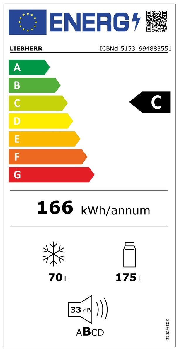  LIEBHERR ICBNci 5153 Einbaukühlschrank 60 cm (EU-Norm) Energieeffizienzklasse