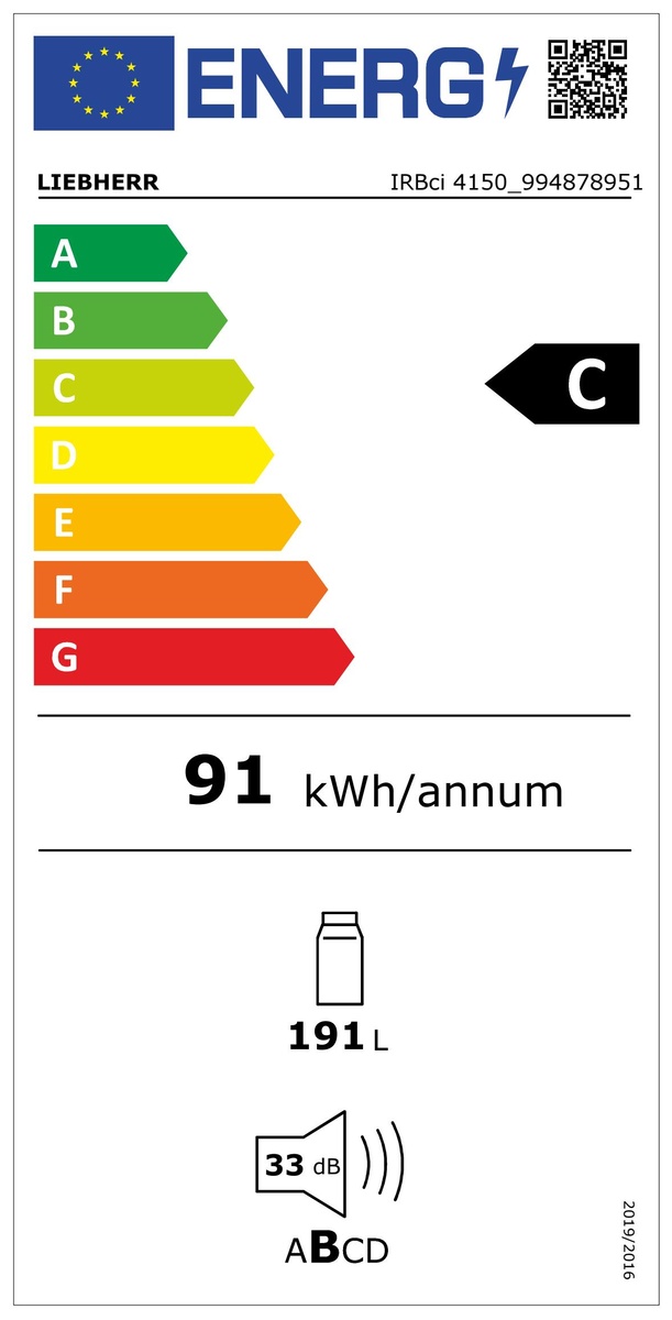 LIEBHERR IRBci 4150 Réfrigérateur encastrable 60 cm (UE Norme) Energieeffizienzklasse LIEBHERR IRBci 4150 Réfrigérateur encastrable 60 cm (UE Norme) Energieeffizienzklasse