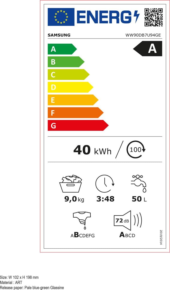 Samsung WW90DB7U94GEU5 Energieeffizienzklasse Samsung WW90DB7U94GEU5 Energieeffizienzklasse