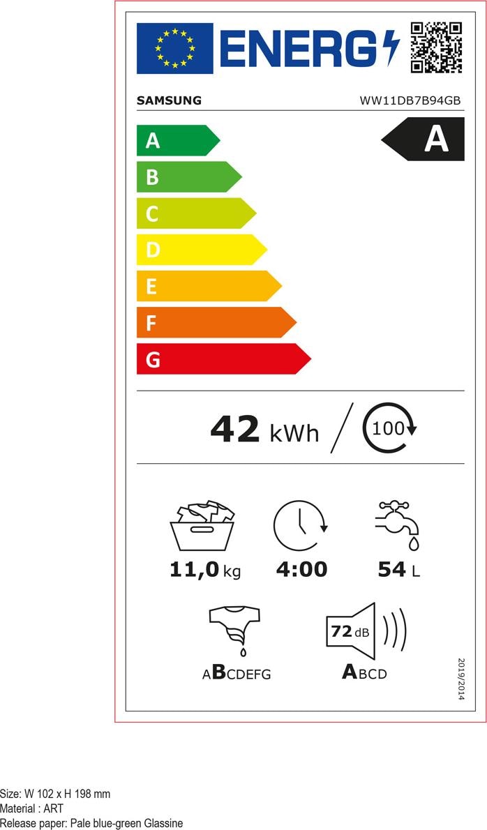 Samsung WW11DB7B94GBU5 Energieeffizienzklasse Samsung WW11DB7B94GBU5 Energieeffizienzklasse