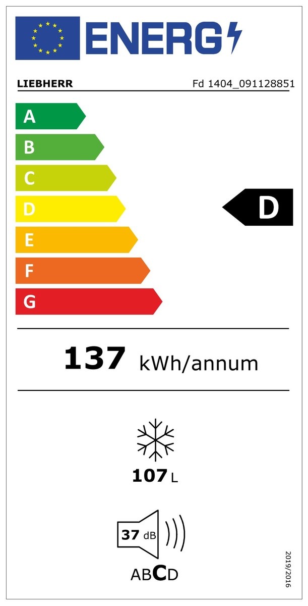  LIEBHERR Fd 1404 Pure Congélateur autonome Energieeffizienzklasse