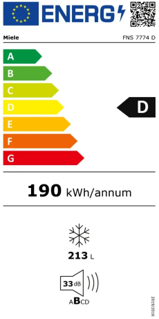  Miele FNS 7774 D Energieeffizienzklasse