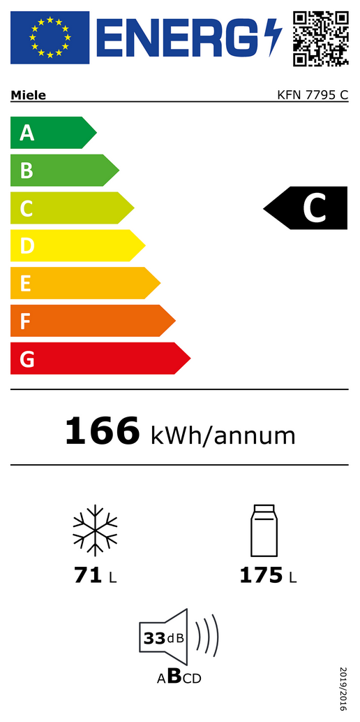  Miele KFN 7795 C Energieeffizienzklasse