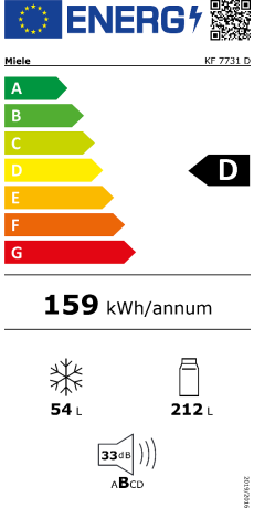  Miele KF 7731 D Energieeffizienzklasse