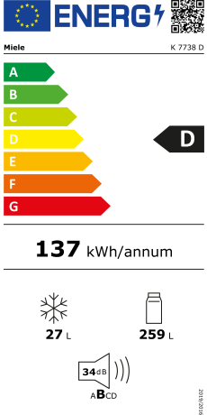 Miele K 7738 D Energieeffizienzklasse Miele K 7738 D Energieeffizienzklasse