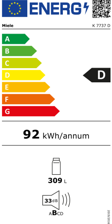 Miele K 7737 D Energieeffizienzklasse Miele K 7737 D Energieeffizienzklasse