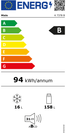 Miele K 7378 B Energieeffizienzklasse Miele K 7378 B Energieeffizienzklasse