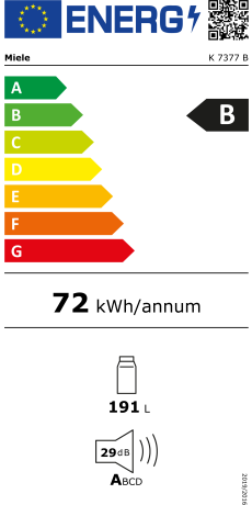  Miele K 7377 B Energieeffizienzklasse