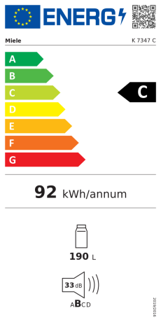 Miele K 7347 C Energieeffizienzklasse Miele K 7347 C Energieeffizienzklasse