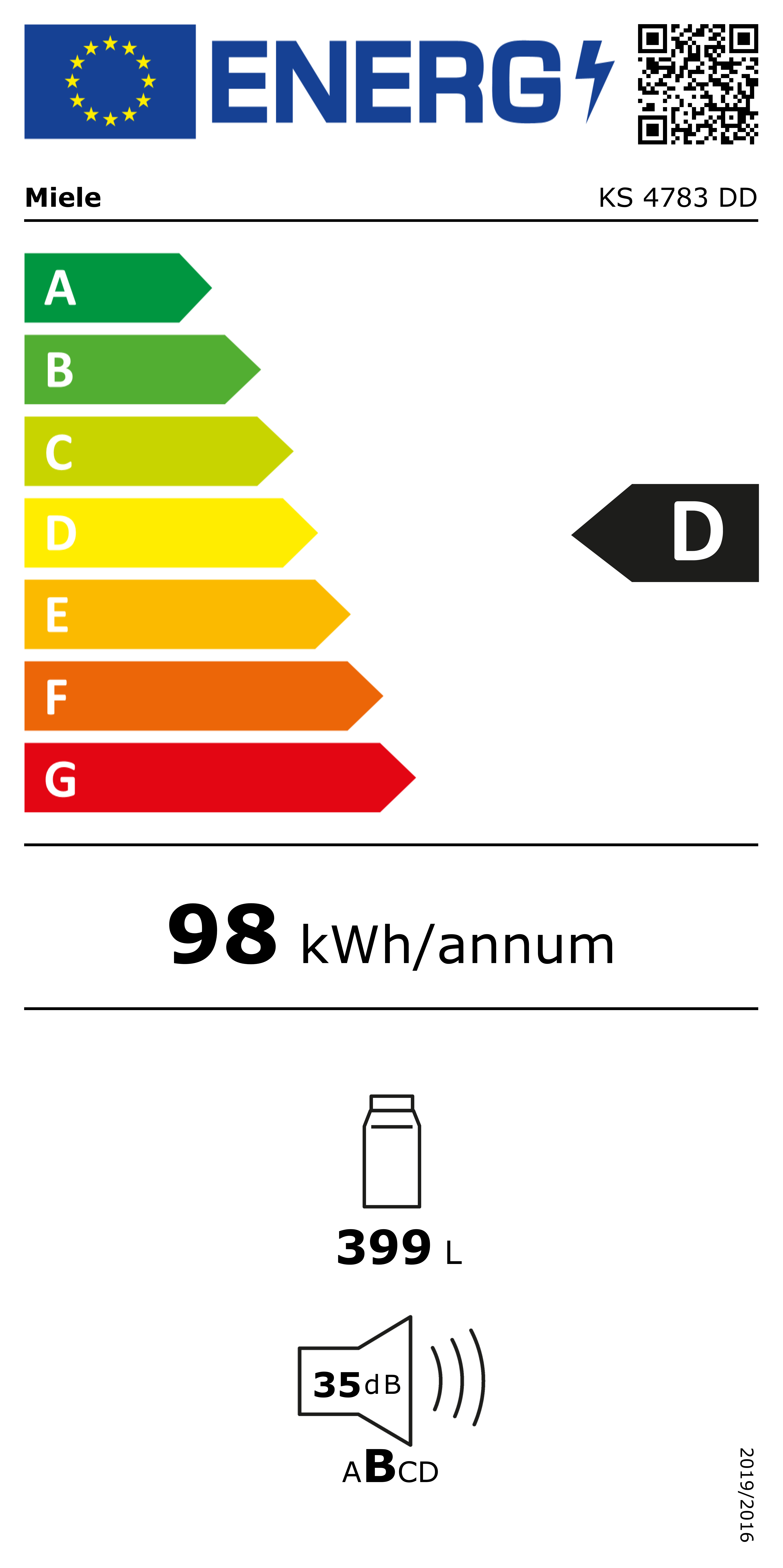  Miele KS 4783 DD Energieeffizienzklasse