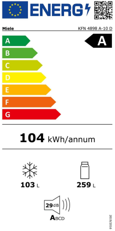 Miele KFN 4898 A-10D Energieeffizienzklasse Miele KFN 4898 A-10D Energieeffizienzklasse