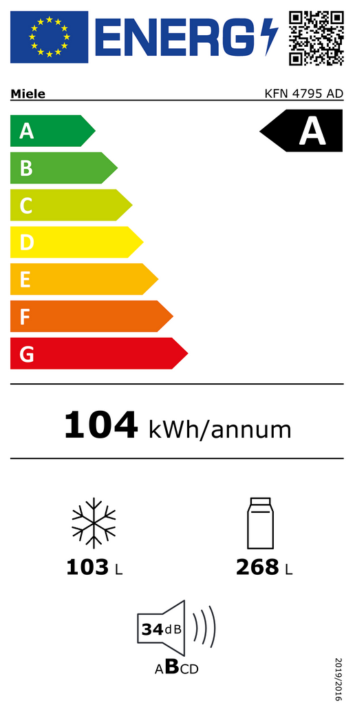  Miele KFN 4795 AD Energieeffizienzklasse