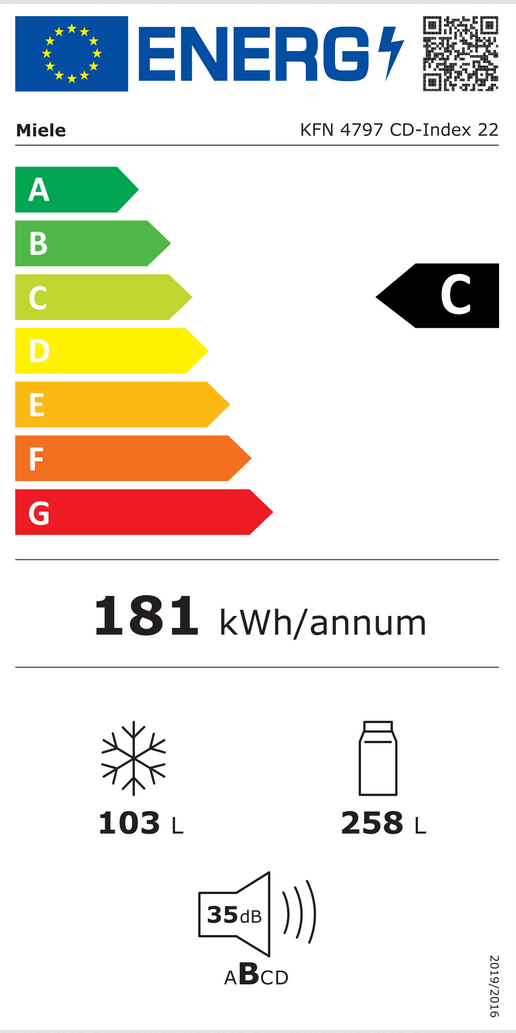 Miele KFN 4797 CD Energieeffizienzklasse Miele KFN 4797 CD Energieeffizienzklasse