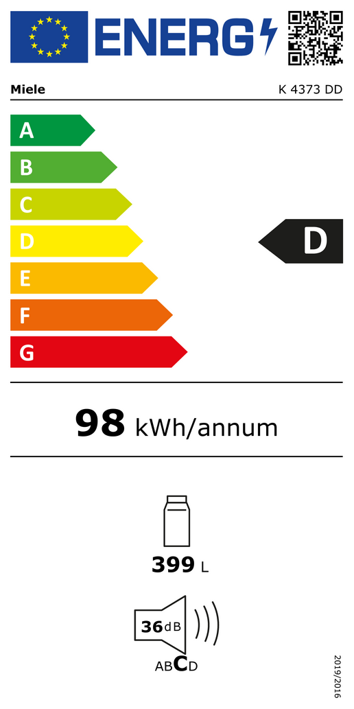  Miele K 4373 DD Energieeffizienzklasse