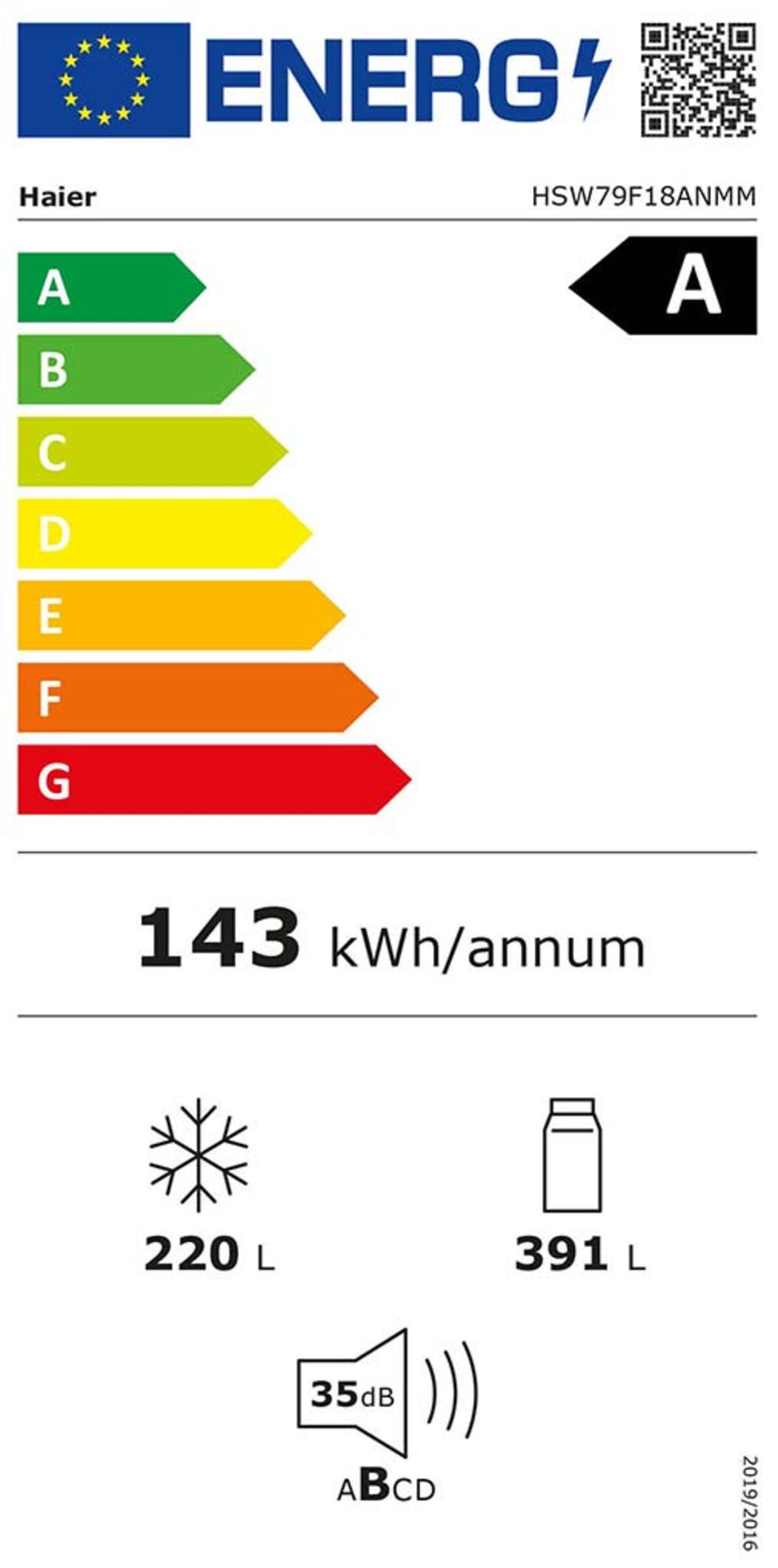 Haier HSW79F18ANMM Energieeffizienzklasse Haier HSW79F18ANMM Energieeffizienzklasse
