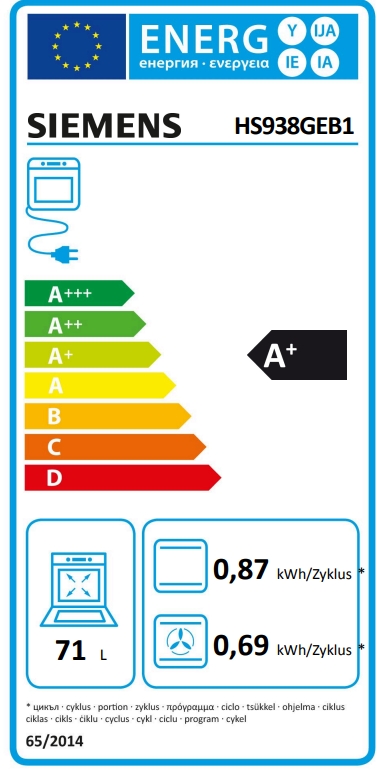 Siemens HB479G5A7F Energieeffizienzklasse Siemens HB479G5A7F Energieeffizienzklasse