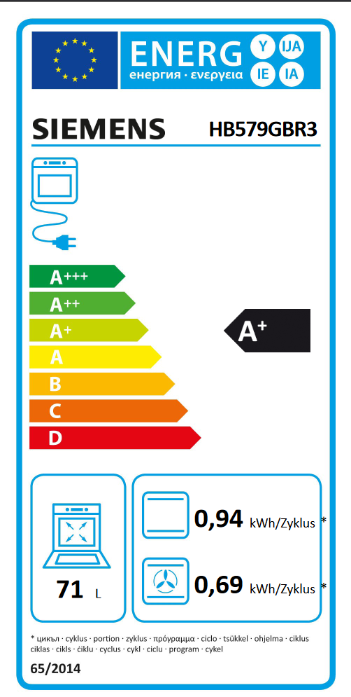  Siemens HB579GBR3 Energieeffizienzklasse