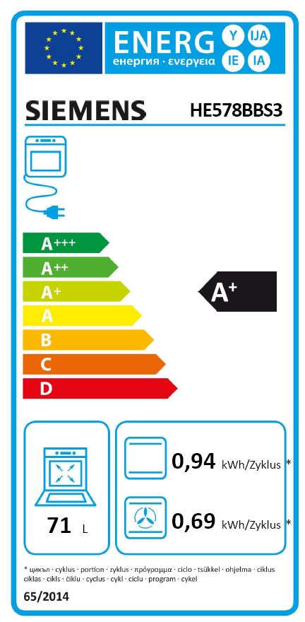Siemens HE578BBS3 Energieeffizienzklasse Siemens HE578BBS3 Energieeffizienzklasse