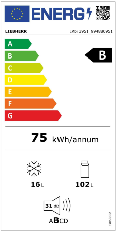 LIEBHERR IRbi 3951 Prime Einbaukühlschrank 60 cm (EU-Norm) Energieeffizienzklasse LIEBHERR IRbi 3951 Prime Einbaukühlschrank 60 cm (EU-Norm) Energieeffizienzklasse