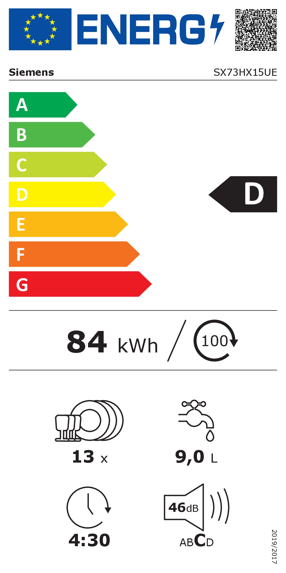 Siemens StudioLine SX73HX15UE IQ300 Energieeffizienzklasse Siemens StudioLine SX73HX15UE IQ300 Energieeffizienzklasse
