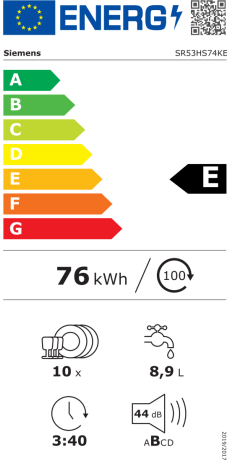 Siemens SR53HS74KE Energieeffizienzklasse Siemens SR53HS74KE Energieeffizienzklasse