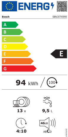 Bosch SBV2ITX09E Energieeffizienzklasse Bosch SBV2ITX09E Energieeffizienzklasse