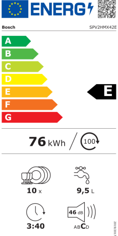 Bosch SPV2HMX42E Energieeffizienzklasse Bosch SPV2HMX42E Energieeffizienzklasse