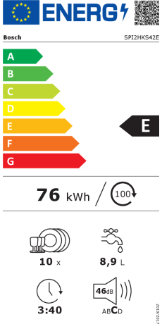  Bosch SPI2HKS42E Energieeffizienzklasse