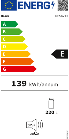 Bosch KIF51AFE0 Energieeffizienzklasse